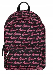 GUESS PLECAK DAMSKI CZARNY W RÓŻOWE NAPISY GMB - Plecaki - miniaturka - grafika 1