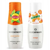 Syropy i koncentraty owocowe - 2x Syrop Sodastream Lipton Ice Tea Peach Brzoskwinia + Mirinda Zero Cukru - miniaturka - grafika 1