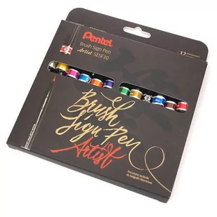 Pentel Pisaki artystyczne 12kol Artist Brush Sign Pen SESF30C-ST12PL - Flamastry - miniaturka - grafika 1