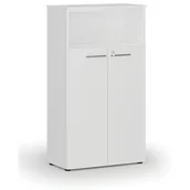 Szafy biurowe - Szafa biurowa kombinowana PRIMO WHITE, drzwi na 3 poziomach, 1434 x 800 x 420 mm, biały - miniaturka - grafika 1