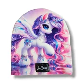 Czapki damskie - Czapka welurowa JEDNOROŻEC FIOLETOWY - miniaturka - grafika 1