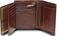 Portfele - VISCONTI luksusowa skóra brązowa 8 kart wielofunkcyjny portfel MZ-3 - miniaturka - grafika 1