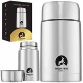 Termosy - Szczelny Pojemny Termos Obiadowy Mountain Goat Srebrny - miniaturka - grafika 1