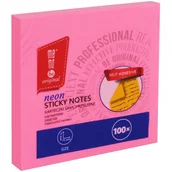 Notesy i bloczki - Bloczek samoprzylepny 75x75mm różowy neonowy 100kartek MB100-23-100 MemoBe - miniaturka - grafika 1