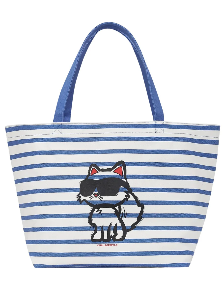 Torba damska Karl Lagerfeld A2W50025 1RR BIAŁY / NIEBIESKI TOREBKA SHOPPERKA