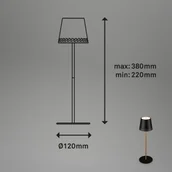 Lampy stojące - Briloner Lampa stołowa LED Kiki z akumulatorem 3000K czarny/złoty - miniaturka - grafika 1