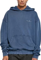 Bluzy męskie - Urban Classics Męska bluza z kapturem Small Embroidery Hoody Sweat, niebieska (Spaceblue), 5XL, kosmiczny b??kit, 5XL - miniaturka - grafika 1