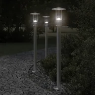Lampy ogrodowe - The Living Store Lampa ogrodowa na słupku - srebrna - 100 cm - stal nierdzewna - Lampa Ogrodowa - miniaturka - grafika 1