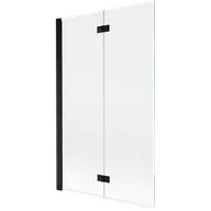 Parawany nawannowe - Mexen Mist parawan nawannowy 2-skrzydłowy lewy 110 x 150 cm, transparent, czarny - 8A9-110-002-70-00-L - miniaturka - grafika 1