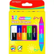 Kredki, ołówki, pastele i pisaki - Kredki woskowe dwustronne 6szt = 12 kolorów - Keyroad - miniaturka - grafika 1