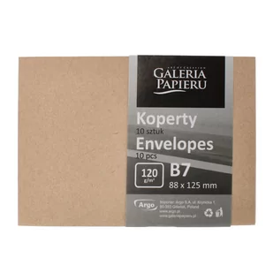 Argo Koperty B7 ciemnobeżowe Nature 120g (10) - Koperty - miniaturka - grafika 1