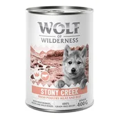 Mokra karma dla psów - Wolf of Wilderness Junior "Expedition" Stony Creek - drób z wołowiną, 1 x 400 g - Junior - miniaturka - grafika 1