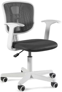 Krzesło obrotowe dla dzieci SATOSHI w kolorze szarym z siatką – lekkie, ergonomiczne, maksymalne obciążenie 100 kg - Krzesła obrotowe dla dzieci - miniaturka - grafika 1