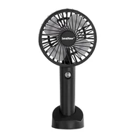 Wentylatory - Leziter Galar przenośny wentylator USB z uchwytem 4 W 1200 mAh czarny - miniaturka - grafika 1