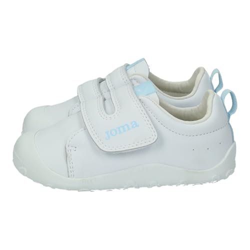 Joma TEDYBS2505V dziecięce kapcie Teddy Baby, kolor biały i niebieski, przyjazne dla dzieci antybakteryjne wkładki buty dziecięce, Biały, niebieski, 24 EU