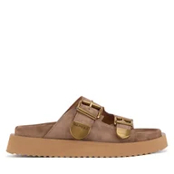 Klapki i japonki damskie - Klapki Badura CYCLAMEN-80033-25 Beżowy - miniaturka - grafika 1