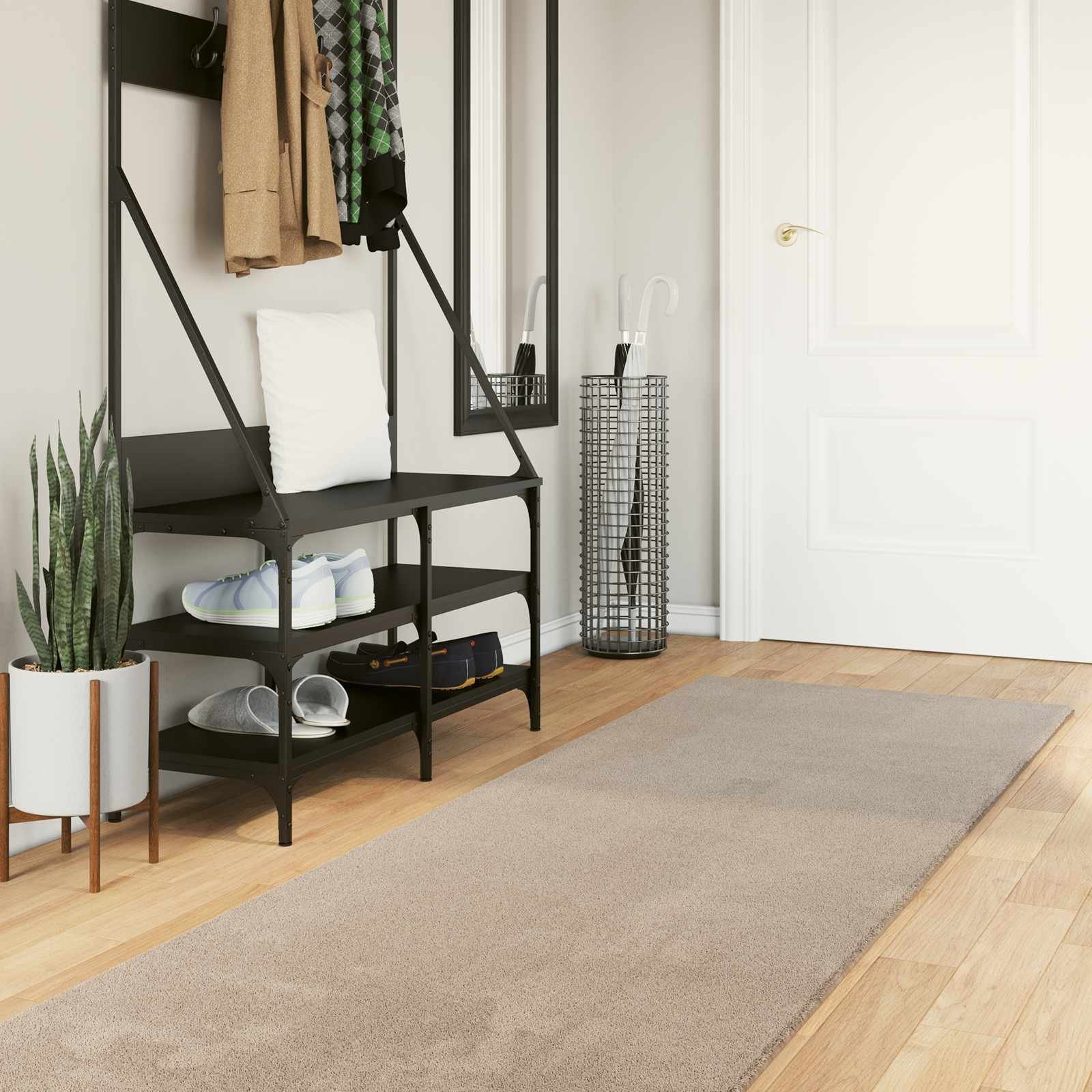 vidaXL Dywany pokojowe HUARTE piaskowy 400 x 80 cm Poliester