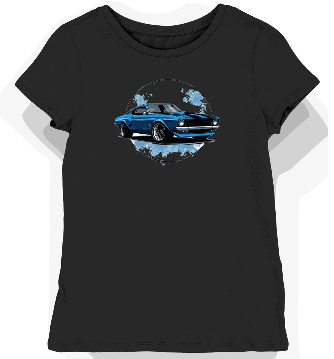 Koszulka damska czarna z Motywem Klasycznego Forda Falcona L