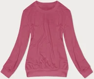 Bluzy damskie - Cienka bluza dresowa damska ze ściągaczami brudny róż (68W05-19) - J STYLE - miniaturka - grafika 1