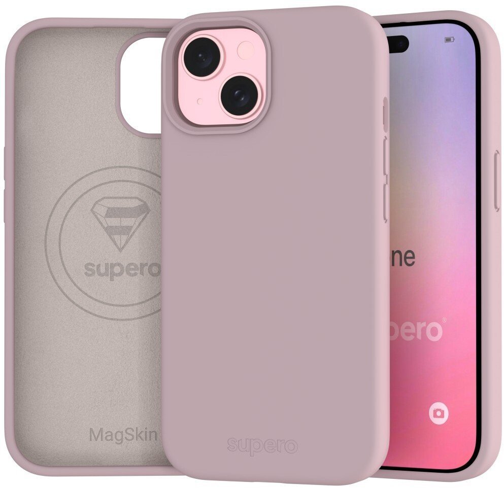 SUPERO Etui silikonowe magnetyczne SUPERO MagSkin do Apple iPhone 15, różowe 1