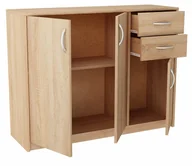 Komody - Komoda Szafka 3d2s Dąb Sonoma 110cm Szuflady Regał - miniaturka - grafika 1