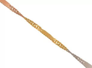 Złoty łańcuszek 585 żółte różowe białe złoto 40 cm 1,15 g - Łańcuszki - miniaturka - grafika 1