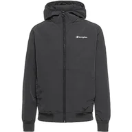 Kurtki męskie - Champion Męska kurtka z kapturem Legacy Outdoor powlekana, tkana, nylonowa, małe logo, czarna, S - miniaturka - grafika 1
