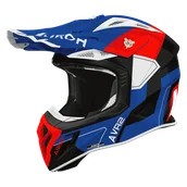 Kaski motocyklowe - Kask Cross Airoh Aviator Ace 2 Shield (2026) Niebieski/Czerwony PołyskM - miniaturka - grafika 1