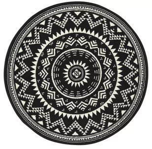 HANSE Home Hanse Home welurowy dywan Valencia czarny kremowy okrągły,  140 cm - Dywany - miniaturka - grafika 1
