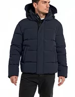 Kurtki męskie - Replay Męska kurtka zimowa comfort fit, 715 DEEP NAVY, XXL - miniaturka - grafika 1