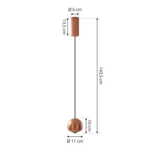 Lampa wisząca Lucande LED Varineth, kolor miedziany, aluminium, Ø 11 cm - Lampy sufitowe - miniaturka - grafika 1