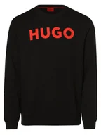 Bluzy męskie - HUGO Męska bluza nierozpinana Mężczyźni Materiał dresowy czarny nadruk, S - miniaturka - grafika 1