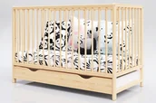 Łóżeczka i kojce - Łóżeczko dziecięce z szufladą Dominik sosna 120x60 - miniaturka - grafika 1