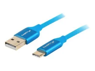 LANBERG LANBERG Kabel Premium USB CM AM 2.0 1m niebieski QC 3.0 + EKSPRESOWA CA-USBO-22CU-0010-BL - Kable komputerowe i do monitorów - miniaturka - grafika 4