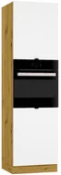 Szafki kuchenne - Słupek pod zabudowę piekarnika biały + dąb artisan N4-A56 - miniaturka - grafika 1