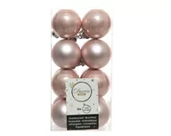 Bombki - Bombki Choinkowe Plastikowe Ozdobne Okrągłe 4Cm 16 Pudrowy Róż - miniaturka - grafika 1