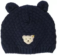 Czapki dla dzieci - Steiff Baby Girls Classic czapka beanie, granatowa, 47 - miniaturka - grafika 1