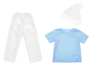 ZESTAW SMERF BIAŁO-BŁĘKITNY 116-128 3el - Stroje karnawałowe - miniaturka - grafika 1