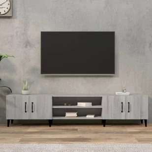 vidaXL Szafka pod TV, szary dąb sonoma, 180x31,5x40 cm - Szafki RTV - miniaturka - grafika 1