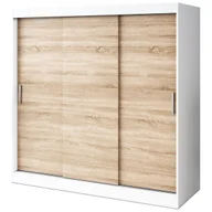Szafy - Szafa przesuwna 200x200 Gold , Biały mat / Dąb Sonoma - miniaturka - grafika 1