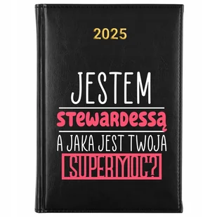 KALENDARZ DZIENNY CZARNY A5 2025 TRMINARZ PREZENT DLA STEWARDESSY WZORY - Notesy i bloczki - miniaturka - grafika 1