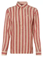Bluzki damskie - Polo Ralph Lauren - Damska bluzka lniana, czerwony|beżowy - miniaturka - grafika 1