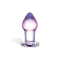 Korki analne - Glas Amethyst Rain szklany korek analny fioletowy E25413 - miniaturka - grafika 1