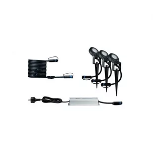 Paulmann opraw oświetleniowych Paulmann 93696 Outdoor Plug & Shine-częściowy zestaw podstawowy zestaw Spot Sting IP67 3000 K 3 X 6 W 24 V możliwość przyciemniania lampy 936.96 kołek doziemny LED oświe 936.96 - Lampy ogrodowe - miniaturka - grafika 1
