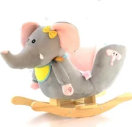 Zabawki na biegunach - EURObaby ZABAWKA SŁOŃ BUJANY #D1 Szary - miniaturka - grafika 1