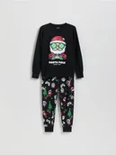 Skarpetki dla dzieci - Reserved - Świąteczna piżama - czarny - miniaturka - grafika 1