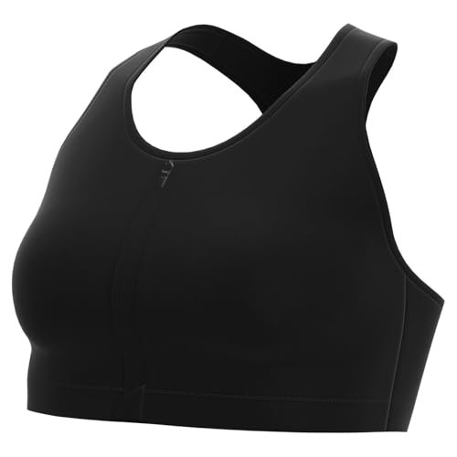 Nike Damski biustonosz W Nk Df Swsh Zip Front Bra Sports bra czarny/biały xxl