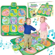 Maty edukacyjne - Mata Muzyczna Do Tańczenia Interaktywna Edukacyjna Zwierzątka Dźwięk Led - miniaturka - grafika 1
