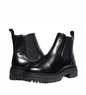 MARCO TOZZI DAMSKIE BOTKI CZARNE NA ZAMEK SKÓRZANE 37 JRB - Botki damskie - miniaturka - grafika 1