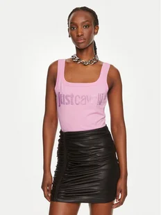 Just Cavalli Top 76PAME03 Różowy Regular Fit - Koszulki i topy damskie - miniaturka - grafika 1